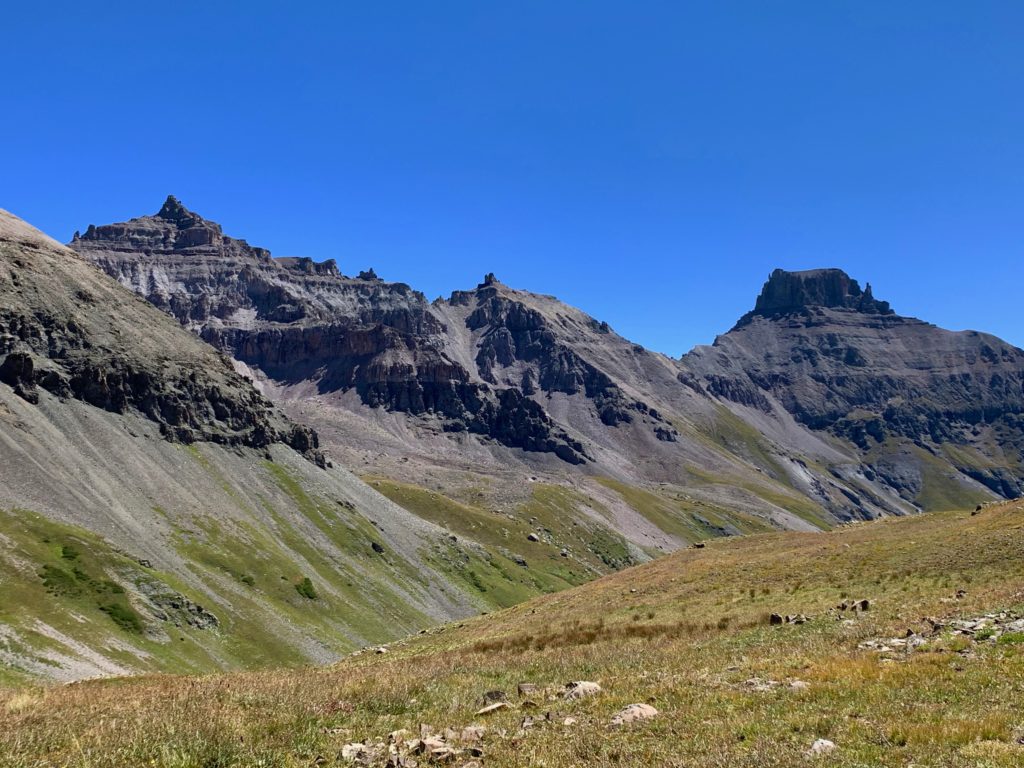 Teakettle Mtn. and Potosi Peak from Yankee Boy basin
