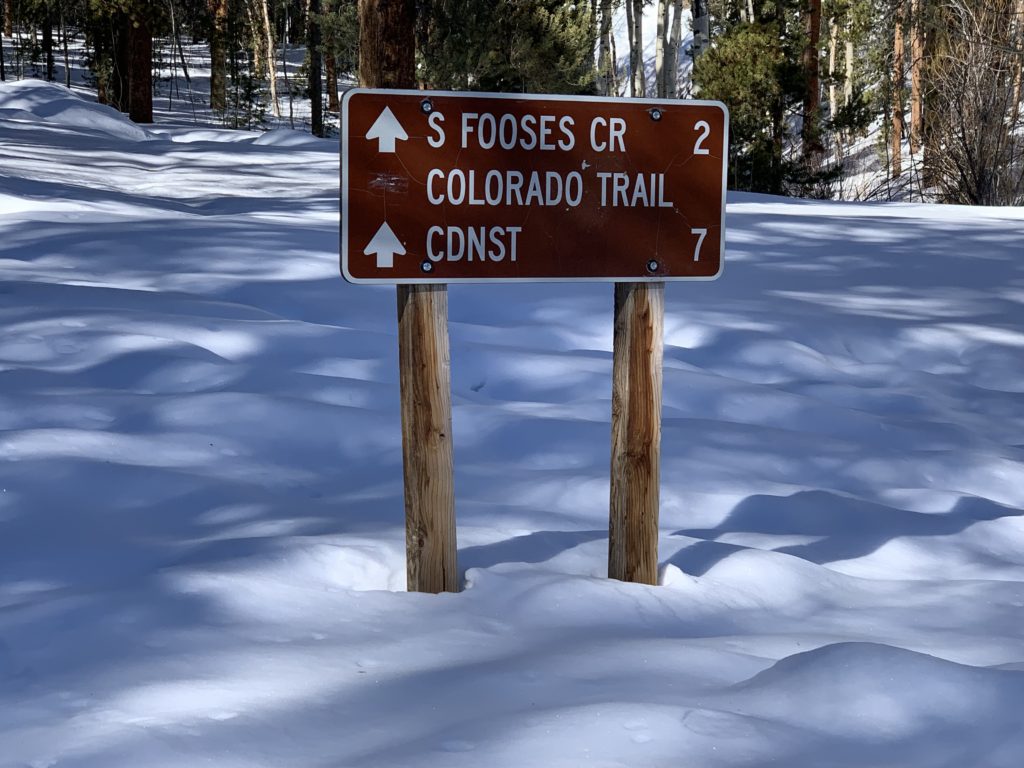 Fooses Creek trailhead sign
