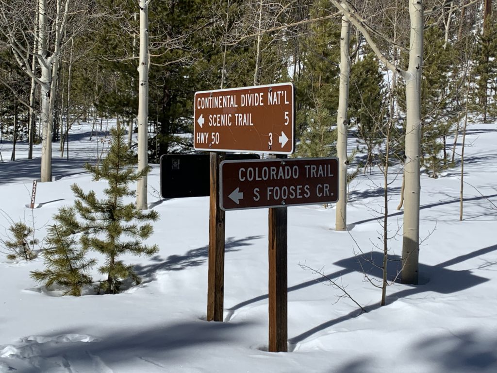 Colorado Trail splits from the Continental Divide Trail