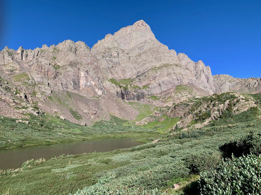 Crestone Needle and lower South Colony lake